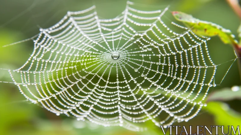 Enchanting Spider Web with Dew Drops | Nature Photography AI Image
