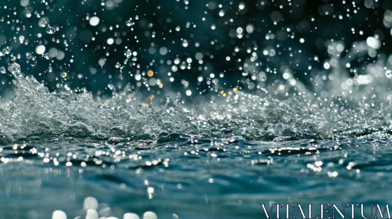 Enchanting Water Droplets: A Captivating Close-Up Perspective AI Image