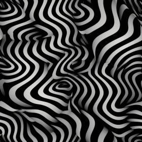 Monochrome 3D Abstract Stripes Art