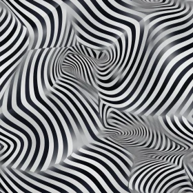 Monochrome Stripes Distortion Pattern - Seamless Tileable Design