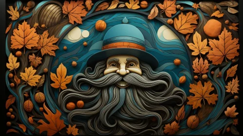 Whimsical Wizard in Blue Hat