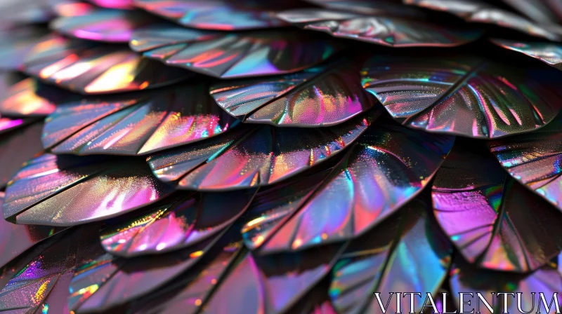 AI ART Close-up of a Bird's Wing with Deep Purple Feathers