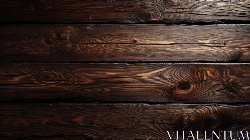 Dark Weathered Wooden Wall Close-Up AI Image