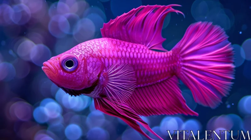 Exquisite Betta Fish Photography: Vibrant Pink Siamese Fighting Fish AI Image