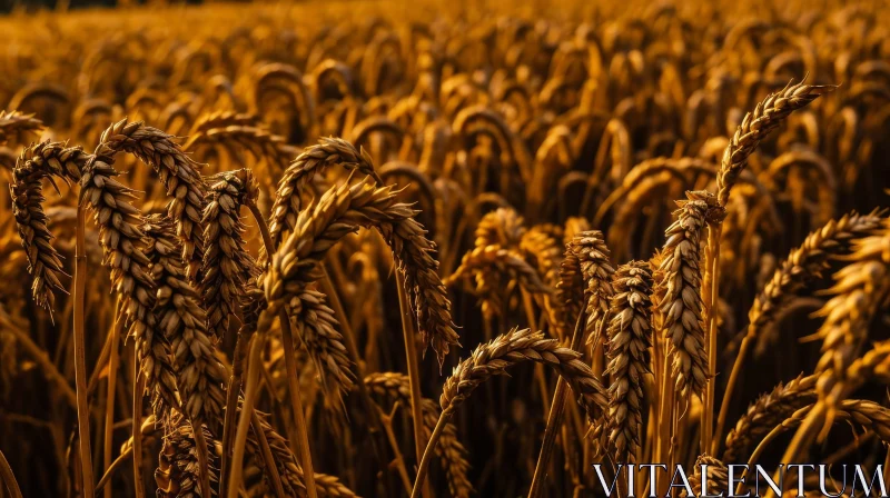 Golden Brown Wheat Field Close-Up | Nature Photography AI Image