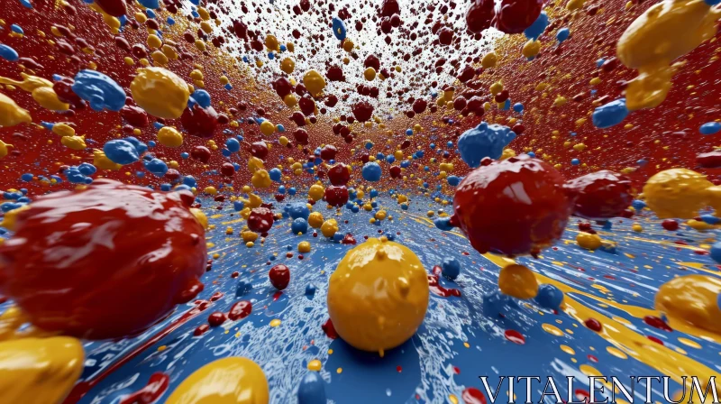 AI ART Multicolored Balls in Space: A Visual Representation of Chaos and Harmony