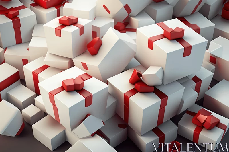 Abstract Angular Cubism Gift Boxes AI Image