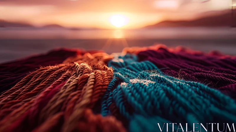 AI ART Colorful Hammock at Sunset | Tranquil and Relaxing Scene