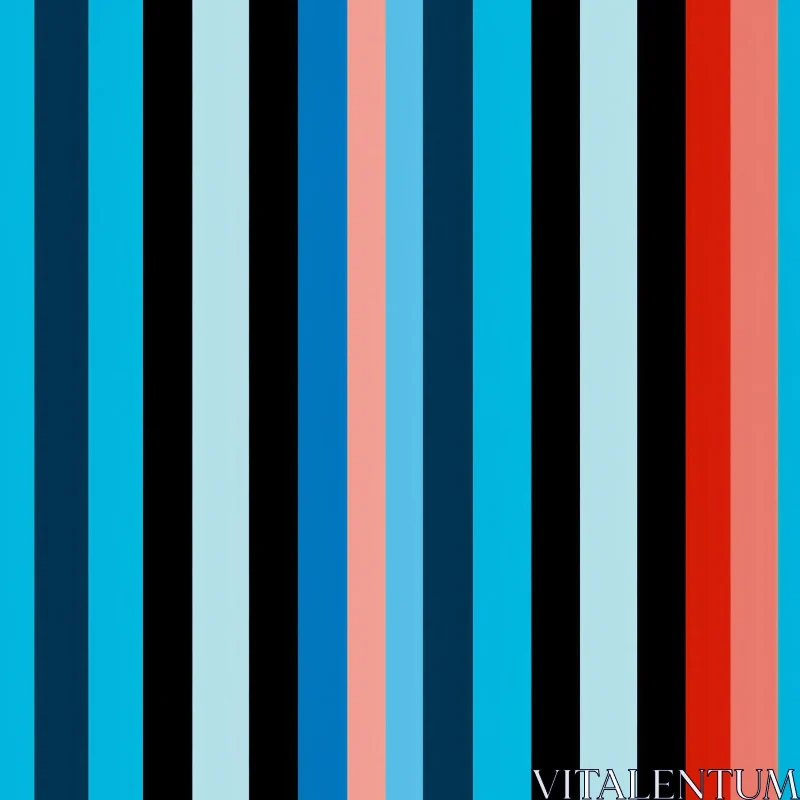 Colorful Vertical Stripes Pattern on Black Background AI Image