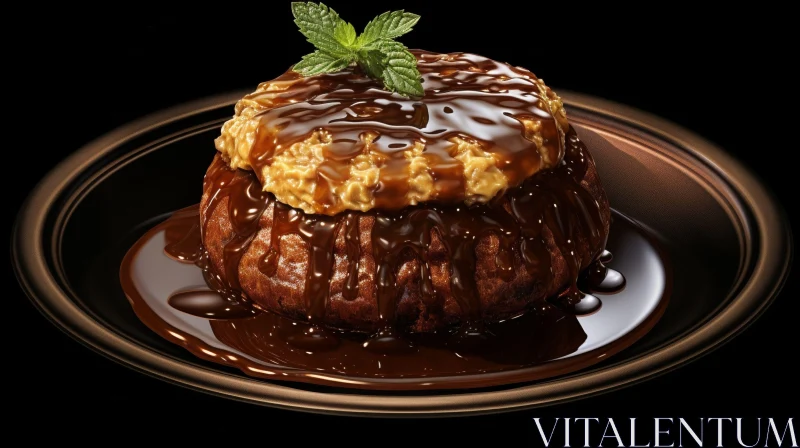 AI ART Decadent Chocolate Cake with Butterscotch Filling