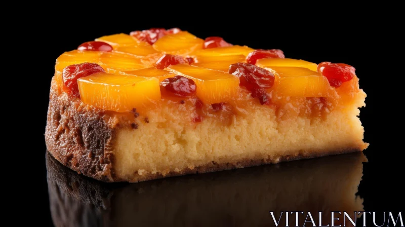 AI ART Delicious Pineapple Upside-Down Cake with Cherries