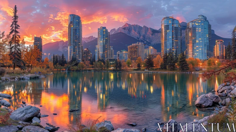 Cityscape Sunset Beauty AI Image