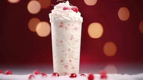 Delicious Vanilla Milkshake with Whipped Cream and Candy Canes