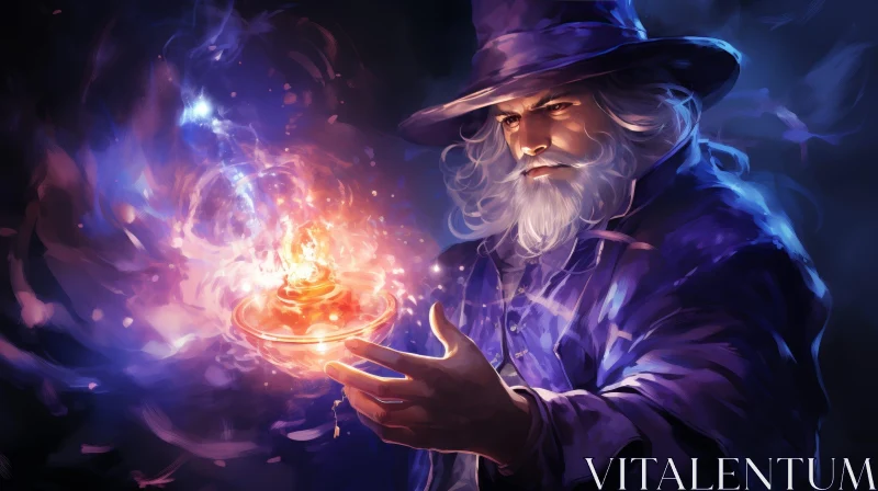 Enchanting Wizard Painting AI Image