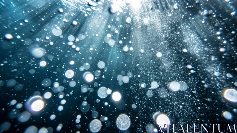 Ethereal Beauty: Sunlit Underwater Scene with Crystal Clear Water AI Image