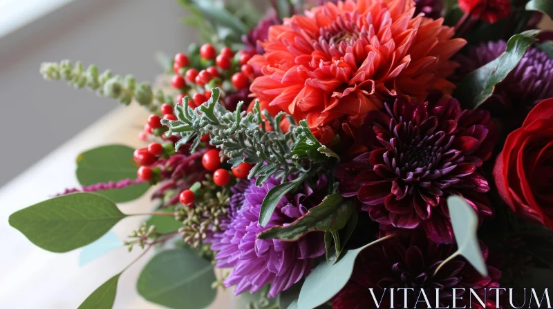 Exquisite Bouquet of Flowers: A Captivating Close-Up AI Image