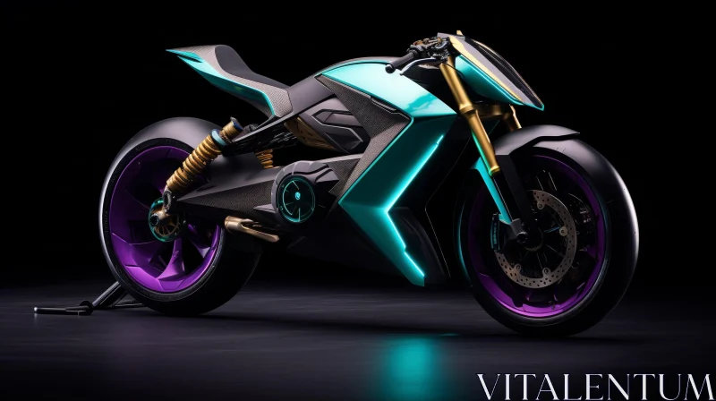 Futuristic Motorcycle 3D Rendering - Advanced Technology Design AI Image