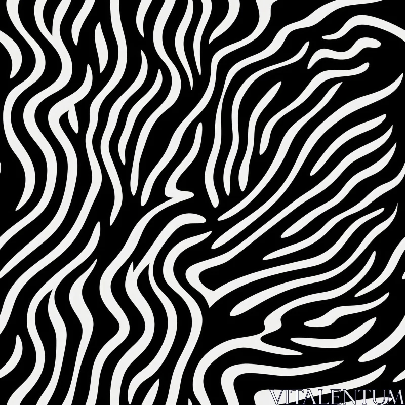 Monochrome Zebra Stripes Pattern - Seamless Background Design AI Image