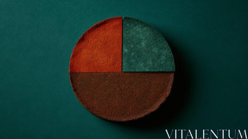 3D Rendering of a Pie Chart with Dark Brown and Dark Green Slices AI Image