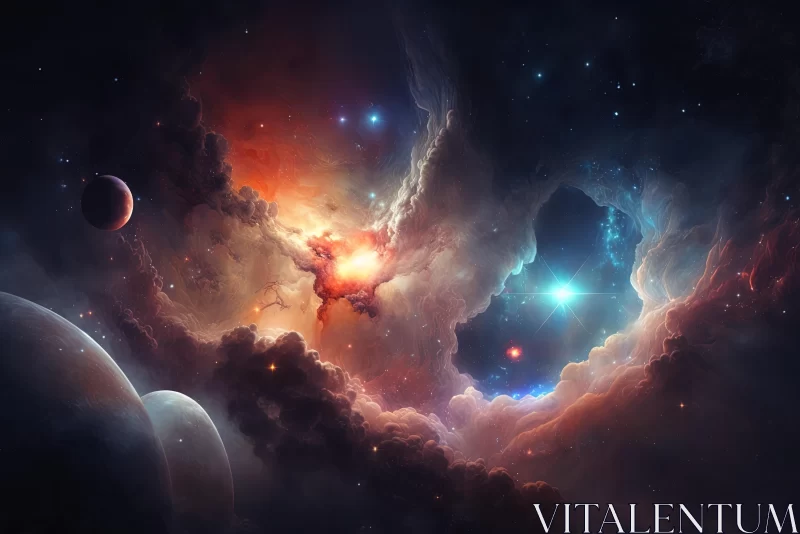 Captivating Space Wallpaper in Realistic Fantasy Style AI Image