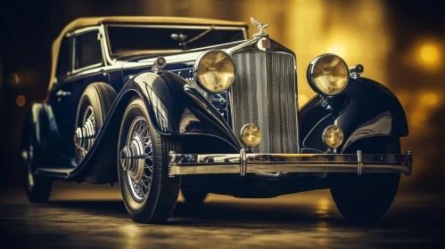 Classic 1930s Vintage Car in Dark Blue