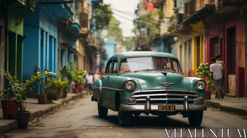 Classic Chevrolet Bel Air in Havana Street AI Image