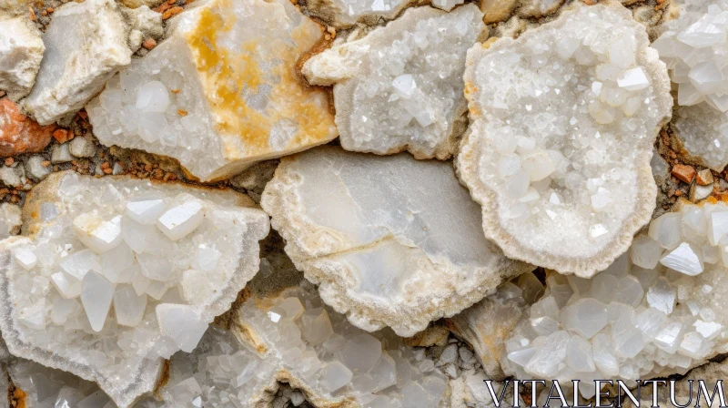 Close-Up of Rough White Quartz Stones | Abstract Art AI Image