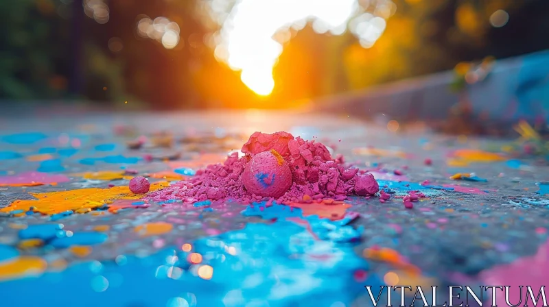 AI ART Colorful Powder Explosion Close-Up