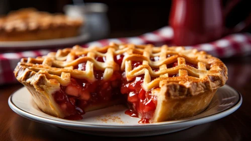 Delicious Cherry Pie on Plate