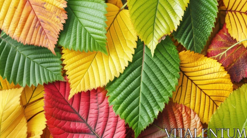 Fallen Autumn Leaves: A Captivating Close-up of Nature's Palette AI Image