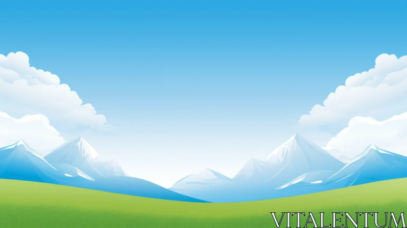 Spectacular Mountain Landscape Illustration AI Image