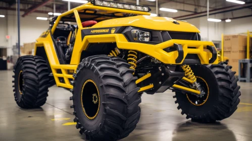 Yellow and Black Off-Road Vehicle in Warehouse