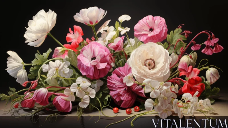 AI ART Beautiful Bouquet of Flowers Still Life
