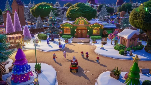 Christmas Village 3D Rendering - Festive Atmosphere