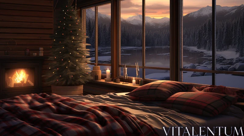 Cozy Cabin in the Mountains | Winter Retreat AI Image