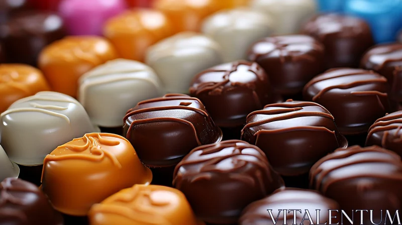AI ART Delicious Variety of Chocolates Close-Up