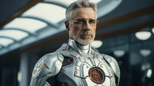 Futuristic Man in Silver Armor