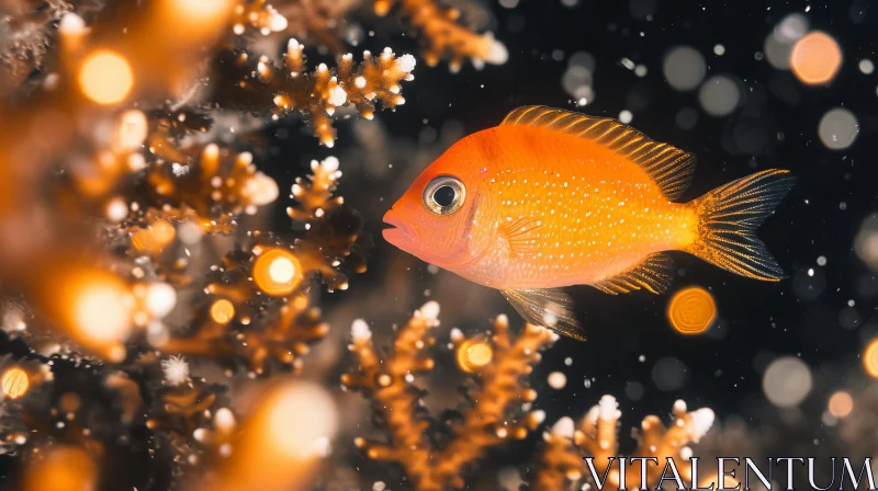 AI ART Graceful Orange Fish in Coral Reef - Underwater Beauty Captured