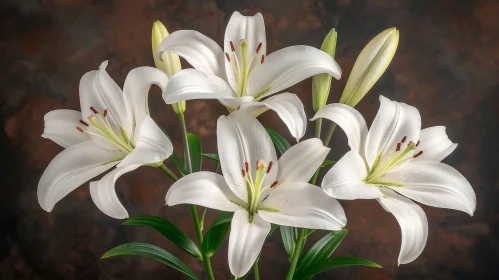 White Lilies Bouquet Photography
