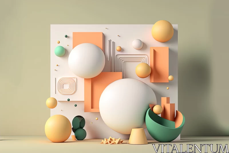 AI ART Abstract 3D Illustrations of Colored Objects | Geometric Shapes | Skillful Composition