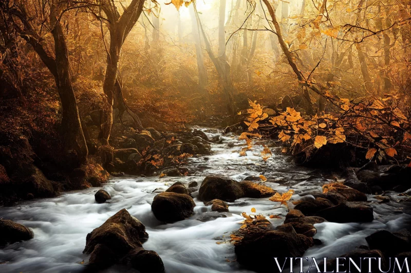 Autumn River Wallpaper | Sunrise and Sunset HD Wallpapers AI Image