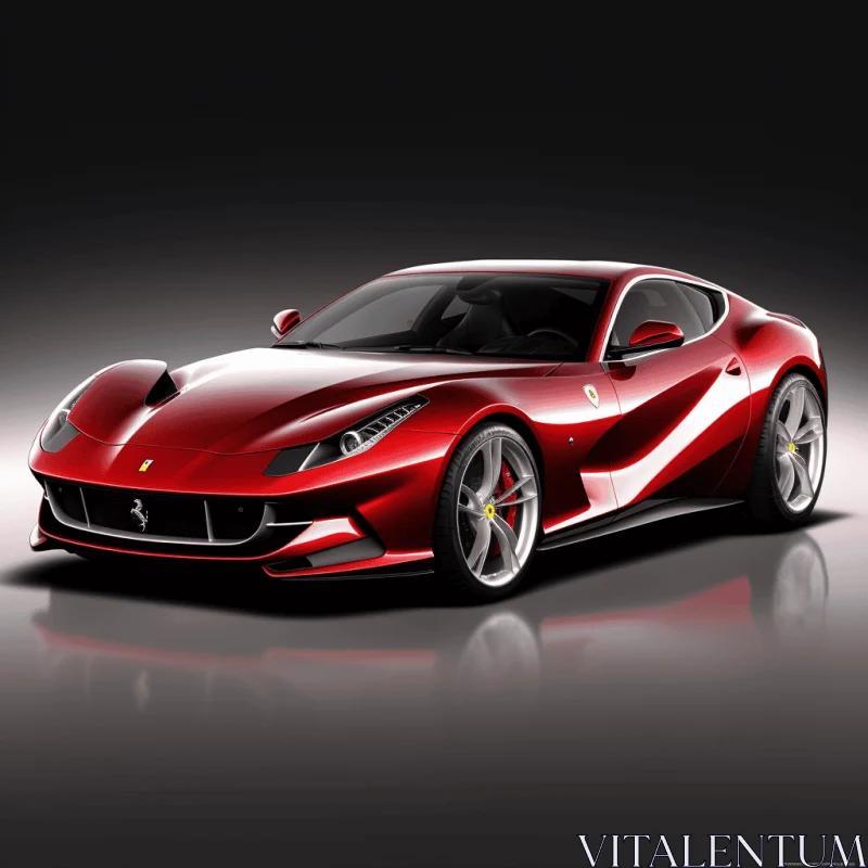 HD Ferrari Wallpaper: Precisionist Lines and Shapes AI Image