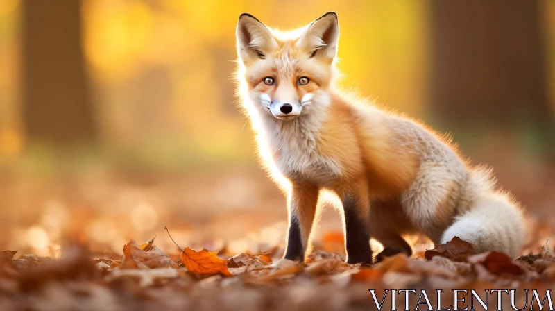 Curious Red Fox Portrait in Forest AI Image