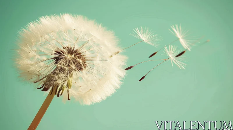 Dandelion Flower Close-Up in Nature AI Image