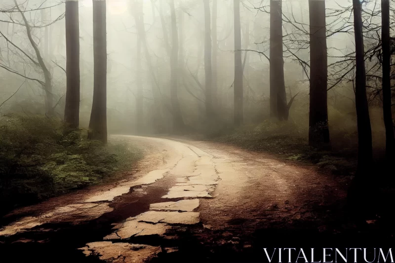 Mystical Dirt Road Through Enchanted Forest | Rustic Naturalism AI Image