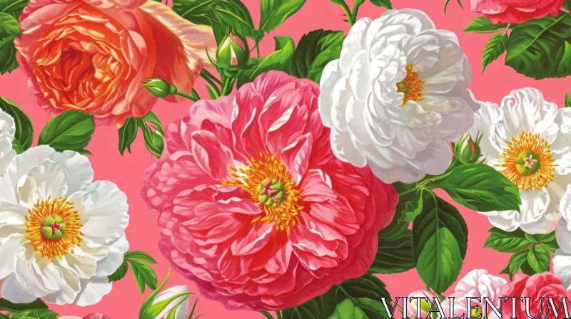 AI ART Vintage Rose Pattern for Fabric and Home Decor