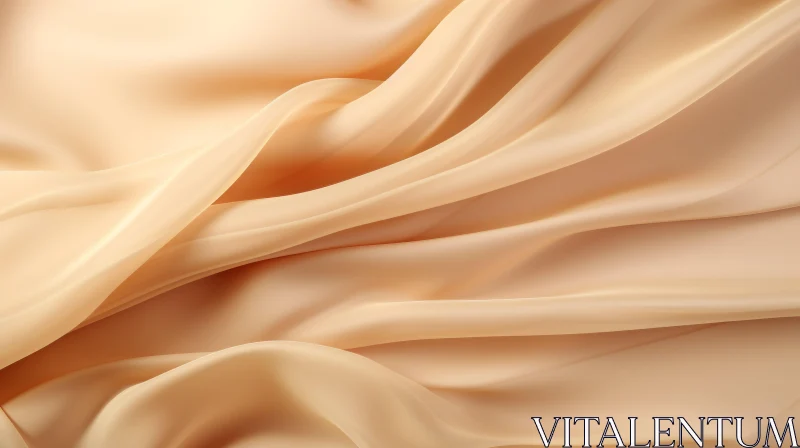 Beige Silk Fabric Close-Up | Soft and Flowing Texture AI Image