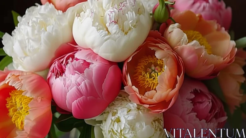 AI ART Exquisite Peony Bouquet Close-Up