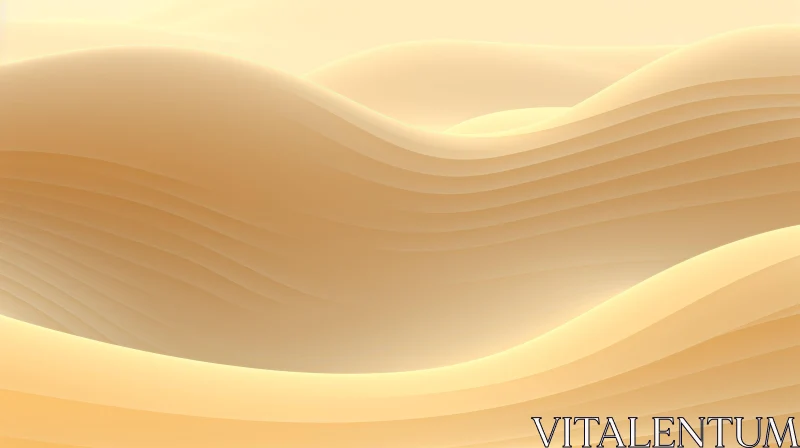 Golden Sand Desert 3D Rendering AI Image