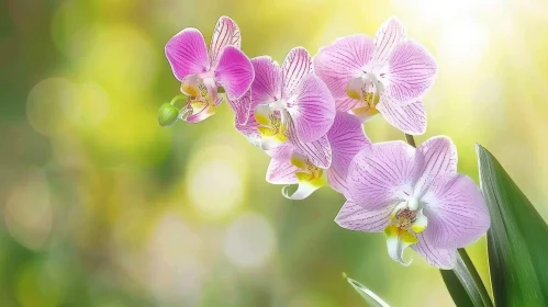 Pink Orchid Flower Photography: Symmetrical Beauty in Soft Light